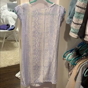 Blue snake skin shift dress